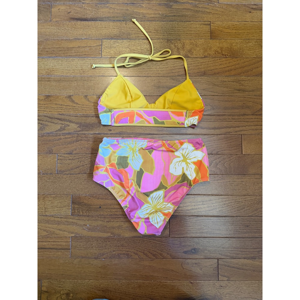 Seea | Soleil Bikini Set S Multicolor Floral High Waisted Two Piece Swimsuit - Picture 3 of 6